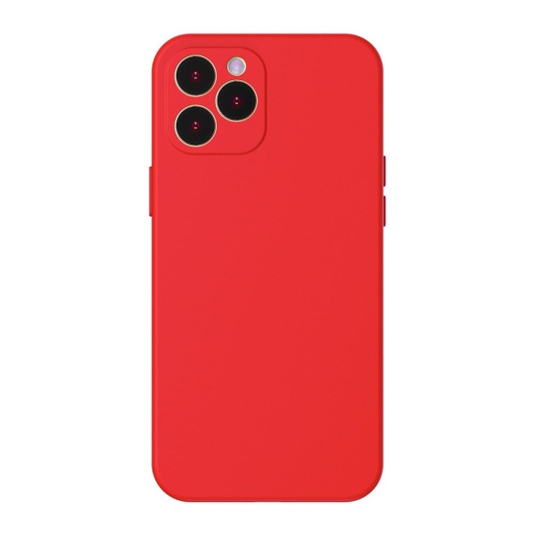 Husă Cu Gel De Silice Lichid Baseus Husă Cu Gel Flexibil Pentru IPhone 12 Pro Max Roșu Aprins (WIAPIPH67N-YT09) 
