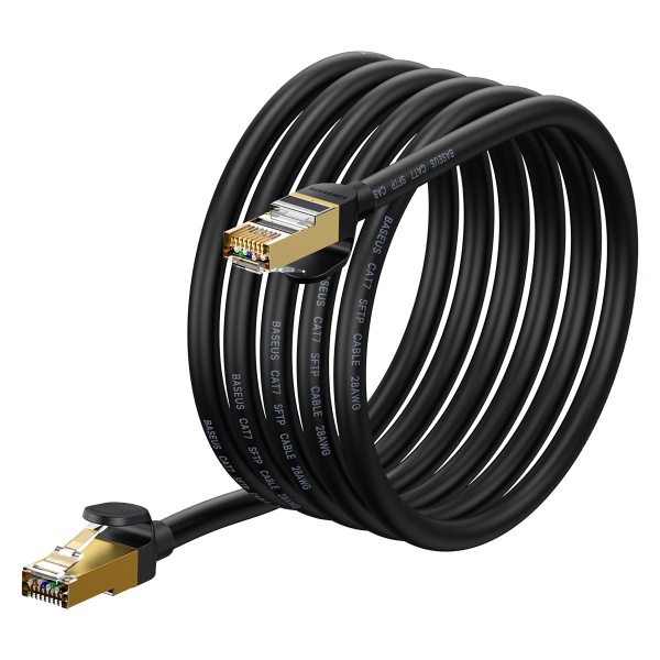 Cablu De Rețea De Mare Viteză Baseus Speed ​​Seven RJ45 10Gbps 3m Negru (WKJS010401) 