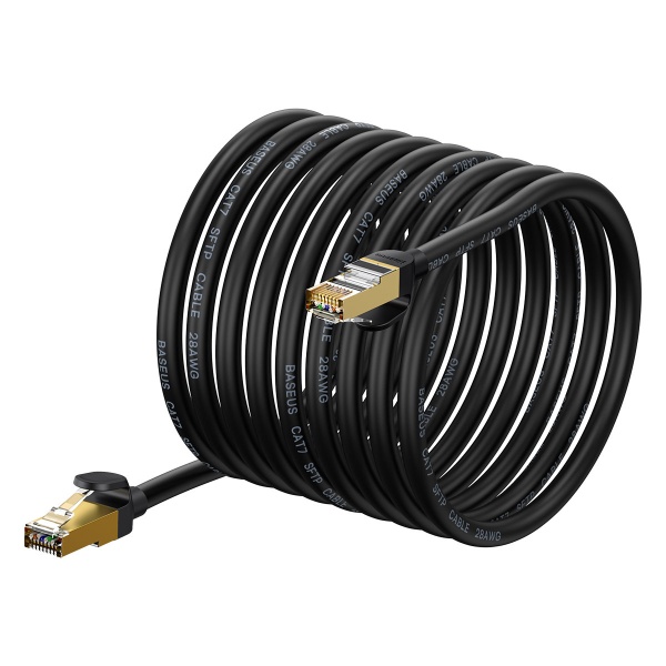 Cablu De Rețea RJ45 De Mare Viteză Baseus Speed ​​Seven 10 Gbps 15 M Negru (WKJS010801) 