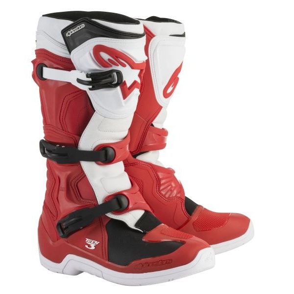 Cizme Piele Moto Alpinestars Tech 3 Mx Alb / Rosu Marimea 8 2013018/32/8