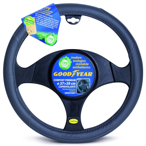 Goodyear Husa Volan Piele Ecologica Gri 37-39 cm GDY0403