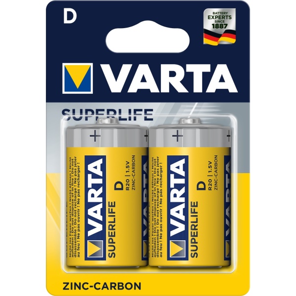 Set 2 Baterii Varta Superlife R20 30006502