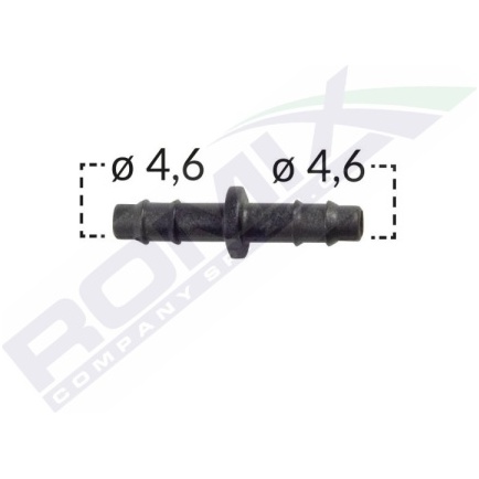 Conector Furtun Liniar Universal 4.6mm - Negru Set 10 Buc  Romix 52032-RMX