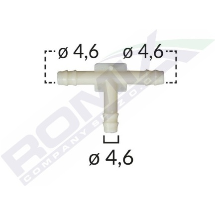 Conector Furtun Teu Universal 4.6mm - Alb Set 10 Buc  Romix B21101-RMX
