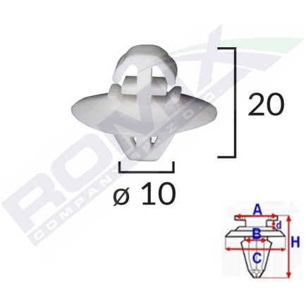 Element Fixare Bandouri Laterale Pentru Crafter / Sprinter Set 10 Buc  Romix C60394-RMX