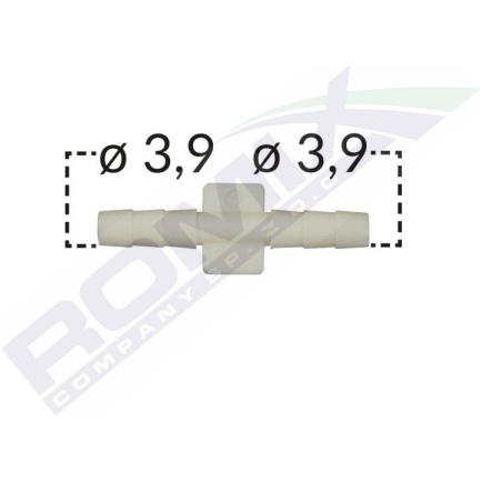 Conector Liniar Furtun Conducte Universal 3.9mm - Gri Set 5 Buc  Romix C60657-RMX
