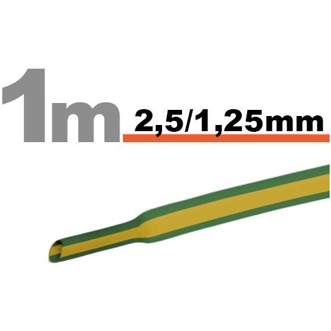 Tub termocontractibilGalben-verde • 2,5 / 1,25 mm 11020X