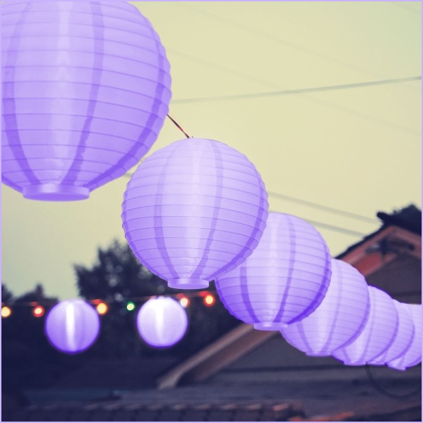 Lampion LED - violet - 2 x AAA 11399VL