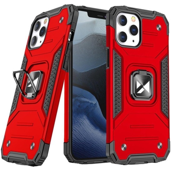 Husa Wozinsky Ring Armor Pentru IPhone 14 Pro Max Husa Blindata Suport Magnetic Inel Roșu  9145576265611