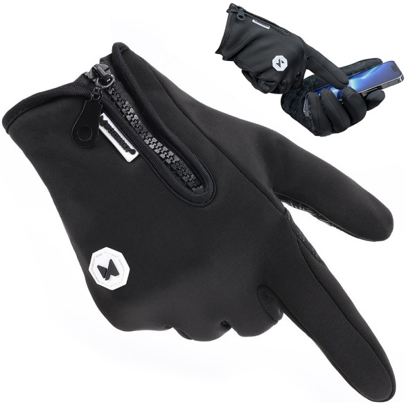 Mănuși Pentru Smartphone Wozinsky Mănuși Impermeabile Cu Ecran Tactil Negru (WTG1BK) 