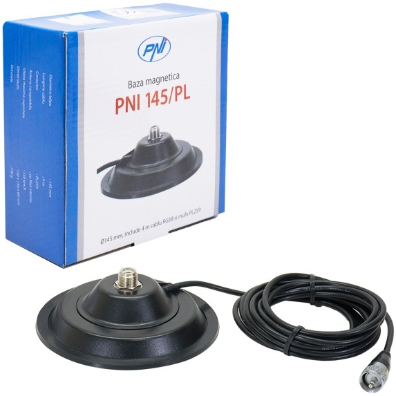 Baza magnetica PNI 145/PL 145mm contine cablu 4m si mufa PL259 PNI-145-PL