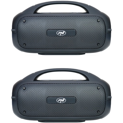 Set 2 boxe portabile PNI FunBox BT600, imperechere prin Bluetooth cu functie sunet stereo, 65W, IPX4 PNI-BT600-2