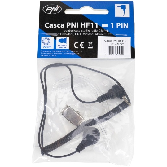Casca PNI HF11 cu 1 pin 2.5 mm, tub acustic, pentru toate statiile radio PNI-HF11-2.5