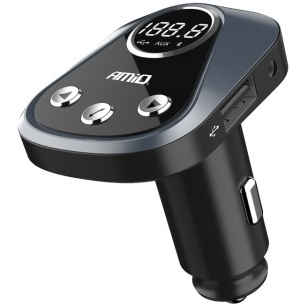 Transmițător Fm Bluetooth Cu încărcător 2,4a + App Localizare Auto, Test Baterie Bt-02 Amio 02252