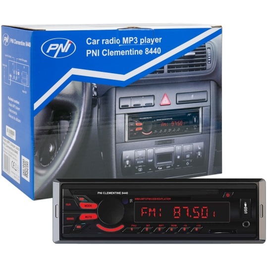 Radio Mp3 Player Auto Pni Clementine 8440, 4x45w, 12v, 1 Din, Cu Sd, Usb, Aux, Rca  PNI-MP3-8440