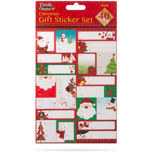 Set autocolante cadou de Crăciun - 15,2 x 21,6 cm - 40 buc / pachet 58528A