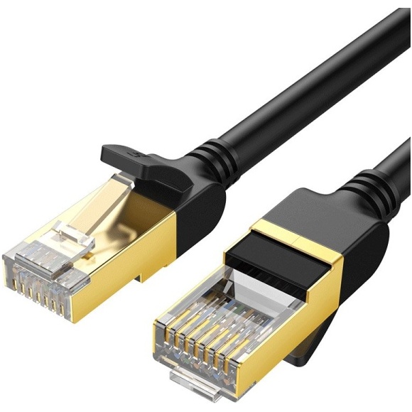 Cablu Ugreen Cablu De Rețea Internet Cablu De Corecție Ethernet RJ45 Cat 7 STP LAN 10Gbps 2m Negru (11269) 