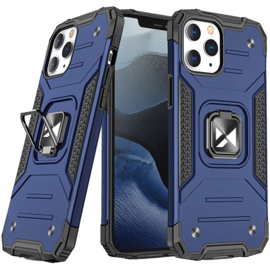 Husa Wozinsky Ring Armor Kickstand Tough Rugged Husa Pentru IPhone 12 Pro / IPhone 12 Albastru  9111201919198
