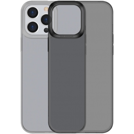 Baseus Simple Series Case Husă Transparentă Cu Gel Pentru IPhone 13 Pro Max Neagră (ARAJ000501) 