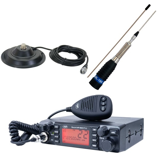 Kit Statie radio CB PNI ESCORT HP 9001 PRO ASQ + Antena CB PNI ML160 cu magnet 145/PL PNI-PACK100