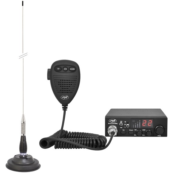 Kit Statie radio CB PNI ESCORT HP 8000L ASQ + Antena CB PNI ML100 PNI-PACK30