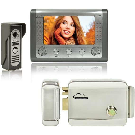 Kit Interfon video SilverCloud House 715 cu ecran LCD de 7 inch si Yala electromagnetica SilverCloud YR300 PNI-SC715YR300